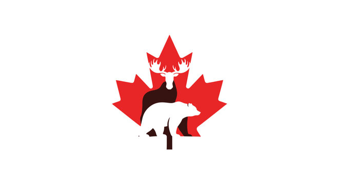 Canada maple leaf symbol logo mark.