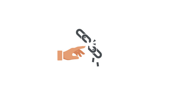 Hand Breaking Free from Metal Chain.