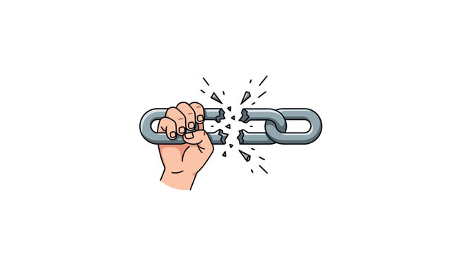 Hand breaking metal chain link free.