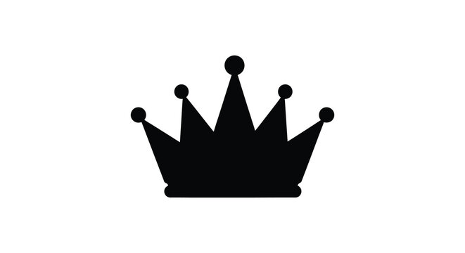 Black crown silhouette against a white background regal symbol illustration silhouette high quality professional