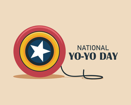 Yo-Yo kids toy. National Yo Yo Day card