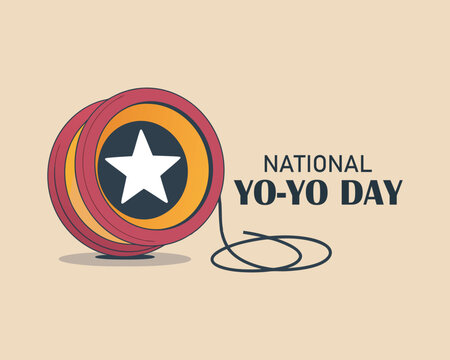 Yo-Yo kids toy. National Yo Yo Day card