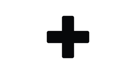 Obraz premium Black plus sign symbol on a white background simple graphic silhouette high quality professional