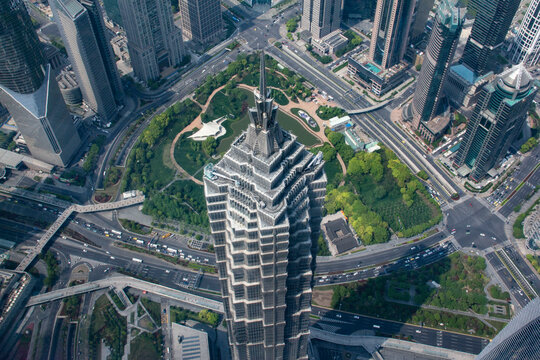 Shanghai, China - April 16, 2017 - Jin Mao Tower