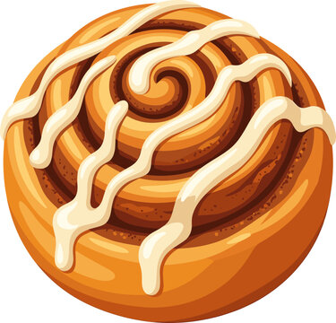 Cinnamon roll with white icing swirl on top