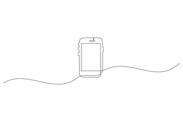 Obraz premium Smartphone modern one line drawing minimal clean outline icon design