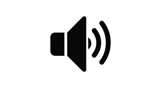 Speaker icon in black silhouette against a white background silhouette high quality professional detailed