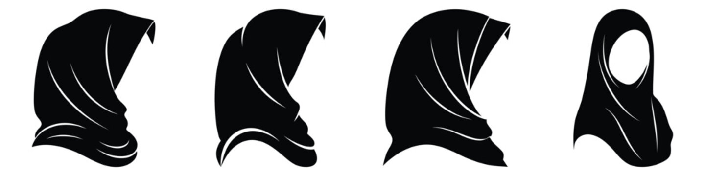 Four silhouette views of a tall pointed boot design