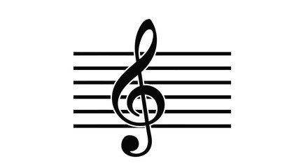 Treble clef on staff a fundamental symbol in musical notation © arfanah02