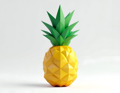 Geometric Pineapple Sculpture - A Modern Tropical Art Piece.