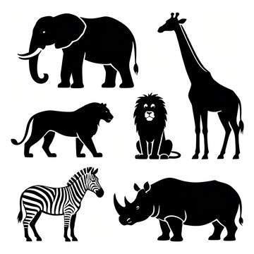 Antelope Silhouette Vector Set &ndash; Black Antelope Animal Icons Isolated on White Background