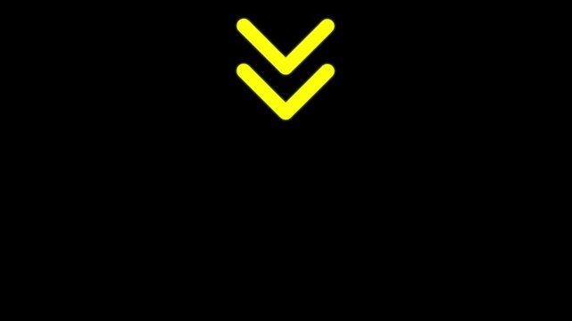 Animated yellow downward arrows motion for ui navigation and scrolling indicators animation
