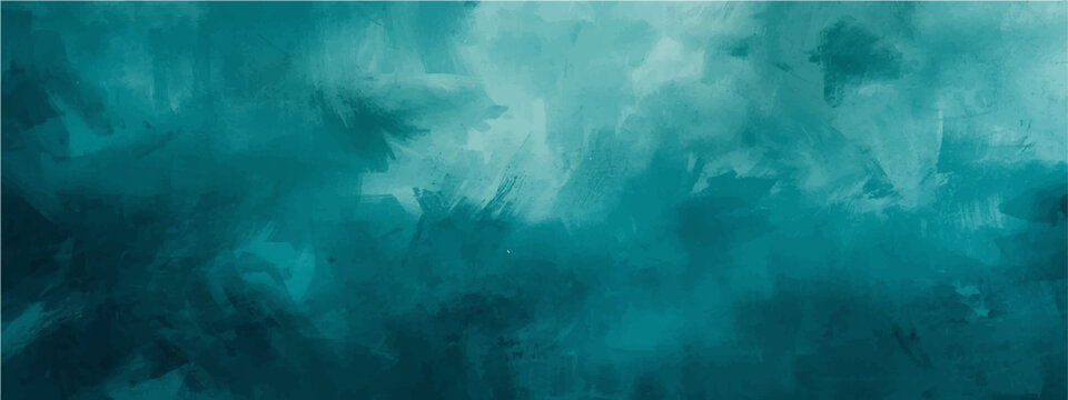 Vector Abstract teal cloud smoke painting with fluid and swirling form evoking ocean and mystery.