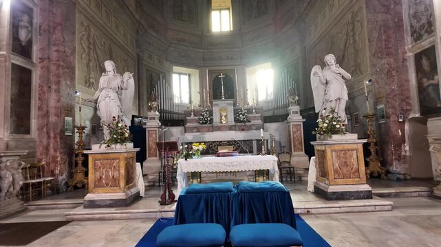 Architectural View Of The Refined Interior Of San Pietro In Montorio Church, Rome
