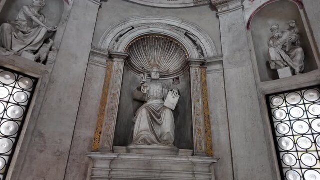 Statue Of Saint Peter Inside Tempietto Del Bramante Rome