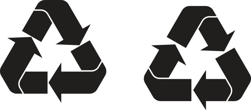 Recycling Symbol Icon Set Eco Friendly Arrow Loop Environmental Vector