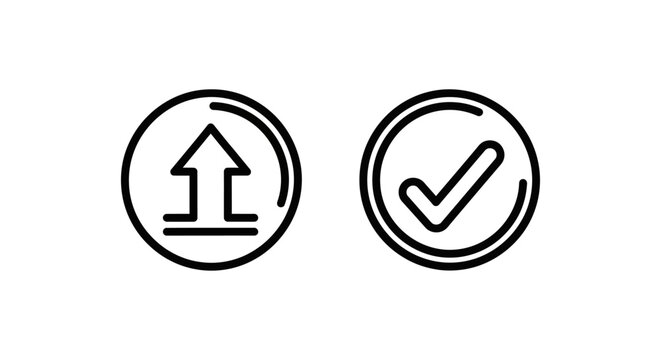 Trial start and trial activate checkmark icons with activate checkmark verified confirmation initiate progress selection interface experience software application illustration approved