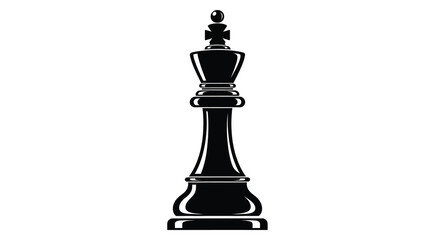 Black chess king piece isolated on a white background detailed silhouette high quality professional modern elegant stylish clean crisp vibrant colorful © ArtBySalea07