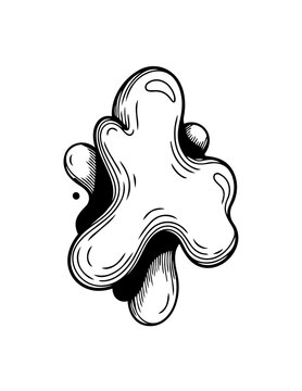 Detailed illustration of a single amoeba.