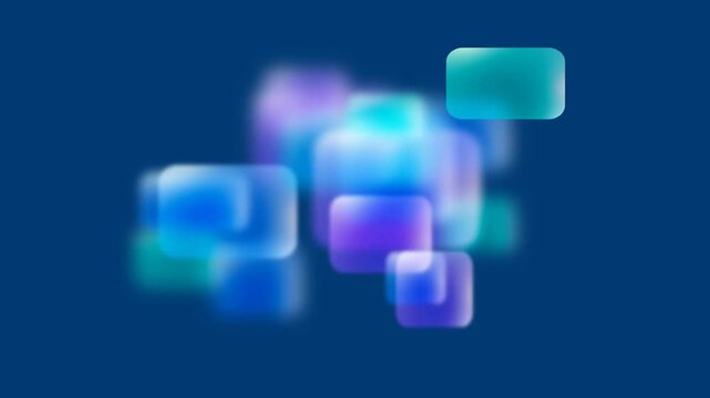 abstract background with flying screens in bokeh, looped
