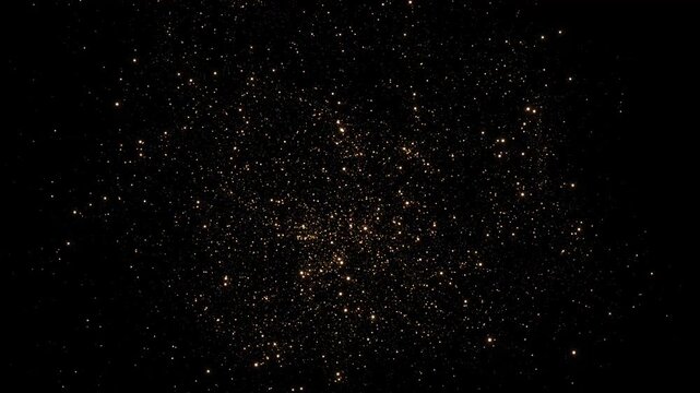 abstract gold circle tunnel frame golden glitter shiny stars bokeh lights particle ,dark luxury holiday christmas and new year social media motion background Animation falling shimmering particles.