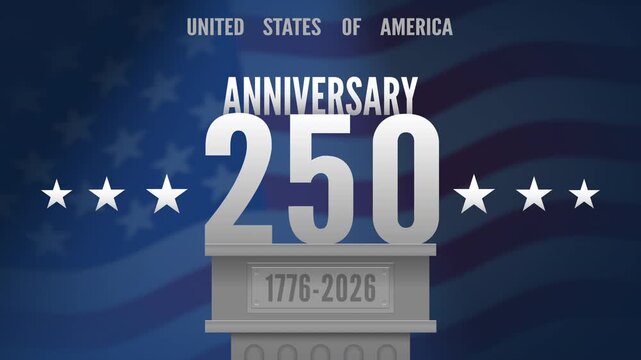 250 years usa america anniversary animated banner motion graphics video footage 