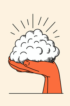Squishy Emotional Cloud Transforming Under Gentle Touch