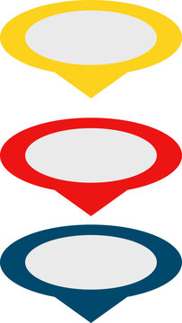 Colorful Flat Map Pin Icons