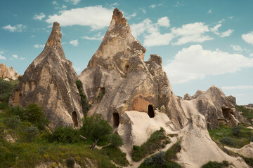 Naklejka premium Chimney rock formations in Cappadocia region, Turkey