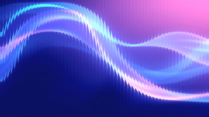 Obraz premium background with a ribbed glass effect. transparent plastic wall with reeds. gradient design with blue iridescence. Neon light and abstract corrugated glass texture