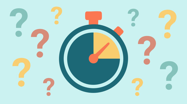 Time and Uncertainty Concept: Stopwatch with Question Marks
