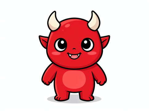 A  red devil character with horns on its head