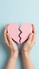 Obraz premium Breaking hearts emotional symbolism of love artistic studio photography minimalist close-up heartbreak concept