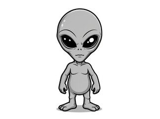 Fototapeta premium A alien character standing alone in front of a plain white background