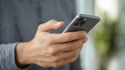 Fototapeta premium image of a person holding a cell phone