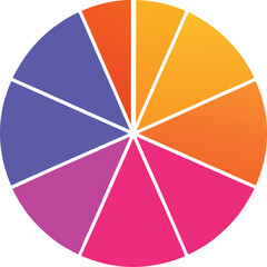 Obraz premium Modern colorful pie chart data visualization graphic showing business statistics and financial market analysis for presentations