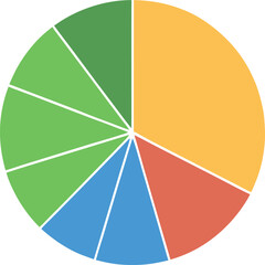 Obraz premium Modern multicolored pie chart presenting financial data analysis or business growth statistics for a marketing report