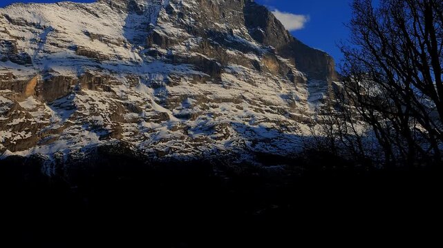 the famous eiger mountain in grindelwald switzerland 4k video