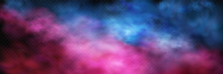 Fototapeta premium Epic red vs blue neon smoke battle background with dramatic fog and sport fight energy.