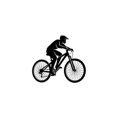 Obraz premium Mountain bike rider silhouette vector illustration