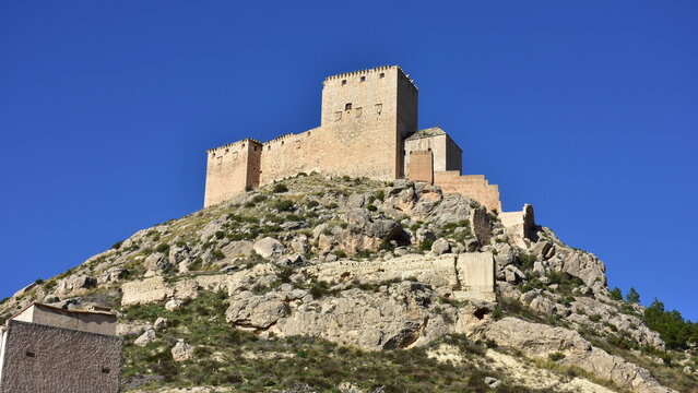 castle over village Mula in Spain,Europe