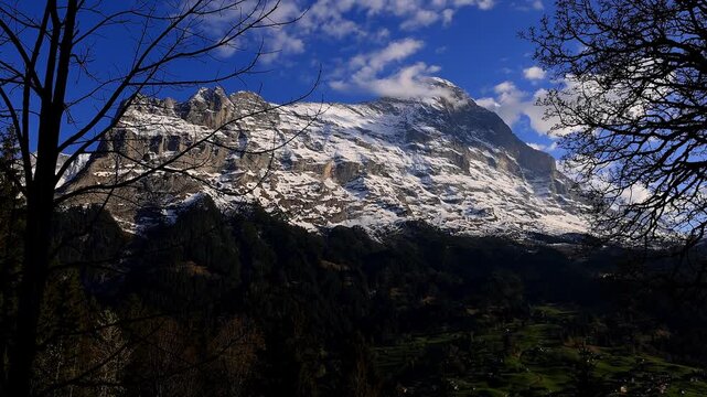 the famous eiger mountain in grindelwald switzerland 4k video
