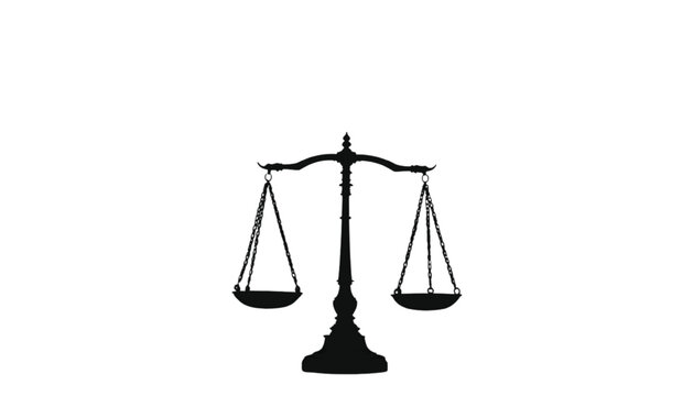 Scale of justice stands alone as a symbol of legal balance and impartiality in court proceedings.