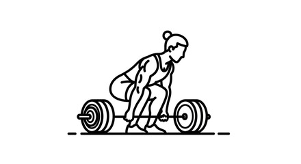 Fototapeta premium Man lifting weights isolated on white background vector illustration