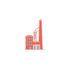 Obraz premium Flat style industrial manufacturing plant icon on white background