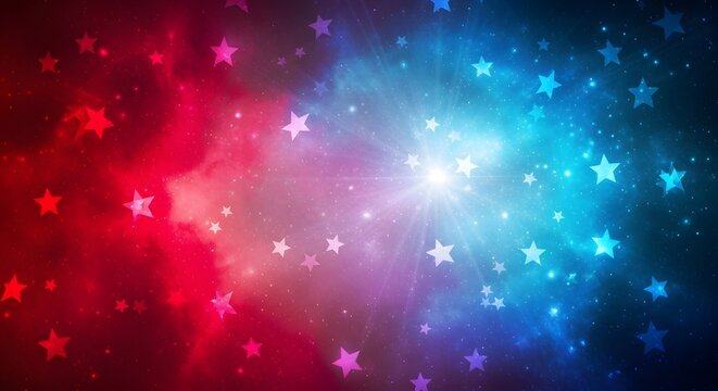 Vibrant independence day celebration red white and blue fireworks