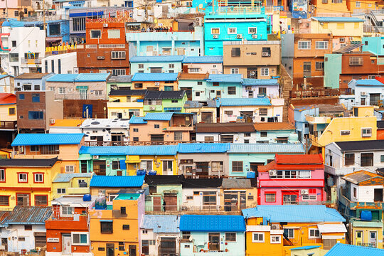 A view of colorful houses at the Gamcheon Cultural Village. Busan. South Korea.