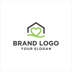 Fototapeta premium home love logo vector
