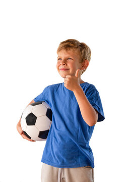 Portrait of a boy with a soccer ball
