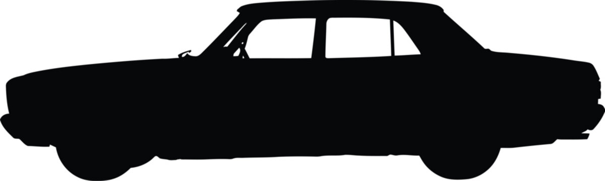 Silhouette of a classic sedan car classic car vehicle